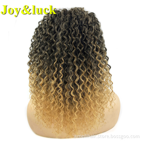 Wholesale Price Wigs Natural Afro Kinky Curly Drawstring Ponytail Hair Extension Black Ombre Red Short Deep Curly Synthetic Wig
